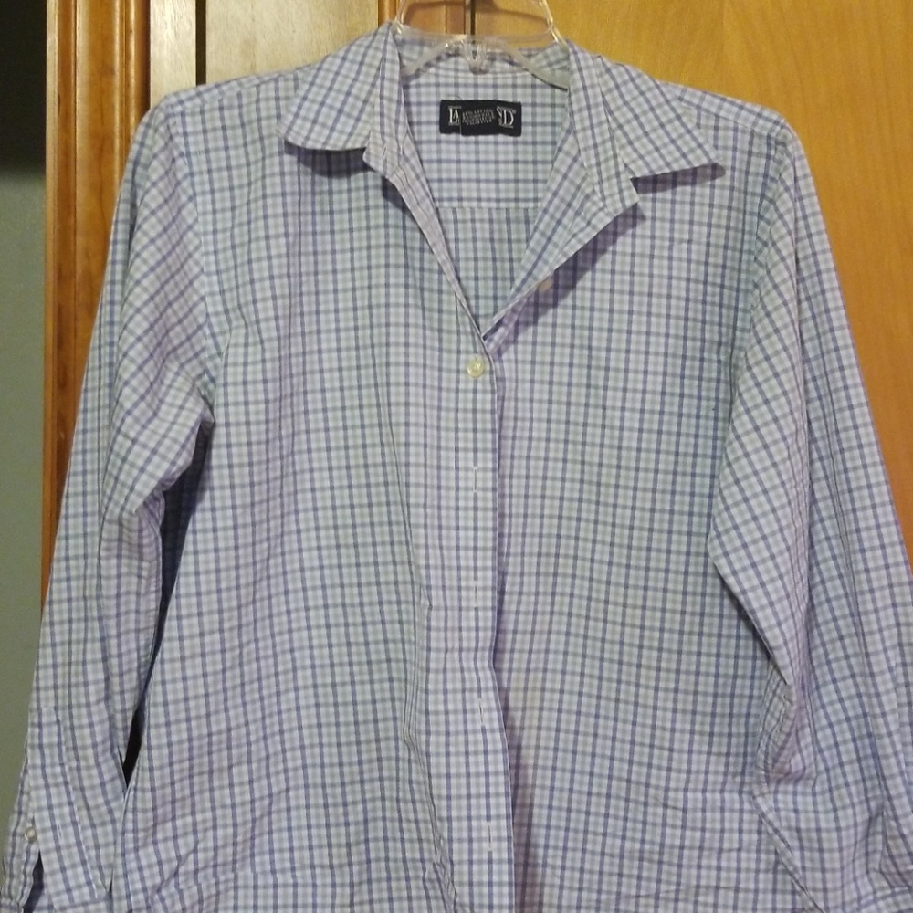 Lands' End Plaid Button Down Top - image 1